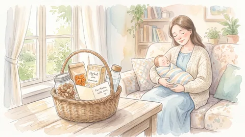 Panier cadeau jeune maman : moins d’objets, plus de répit