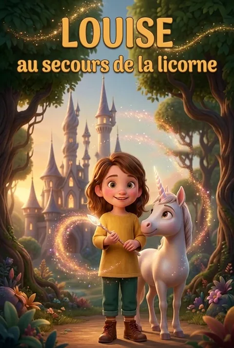 Couverture du livre personnalisé, avec le prénom Louise en titre